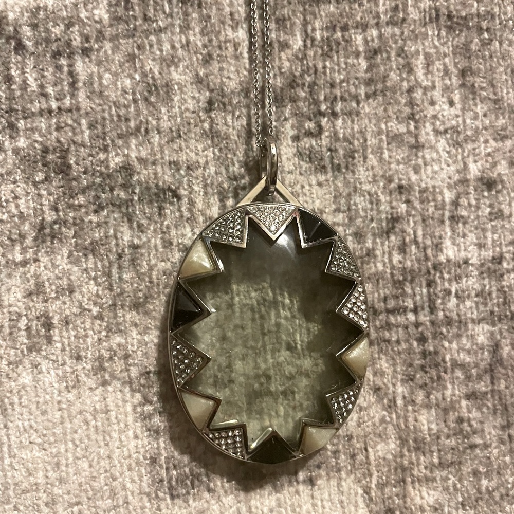 House Of Harlow clear Crystal Sunburst Necklace